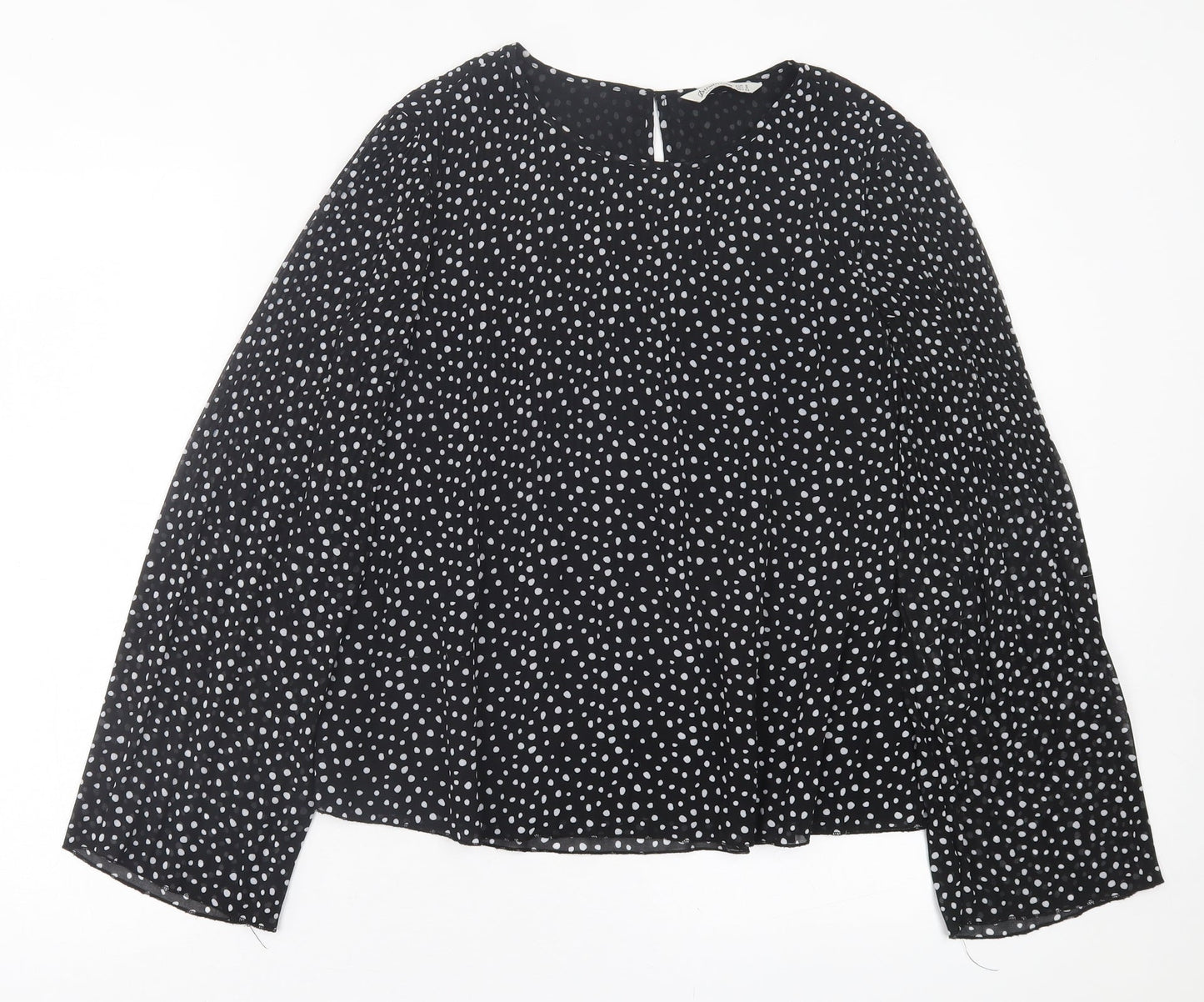 Womens UK Size S Stradivarius Black Basic Blouse