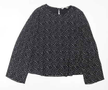 Womens UK Size S Stradivarius Black Basic Blouse