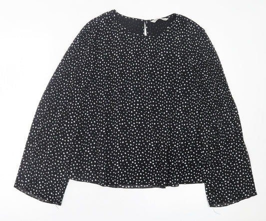 Womens UK Size S Stradivarius Black Basic Blouse