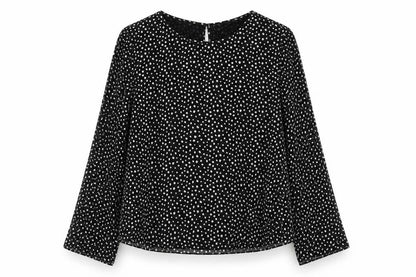 Womens UK Size S Stradivarius Black Basic Blouse