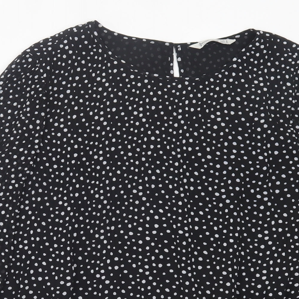 Womens UK Size S Stradivarius Black Basic Blouse