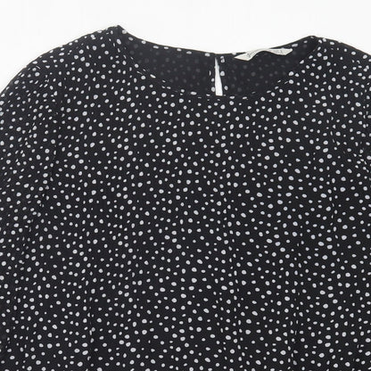 Womens UK Size S Stradivarius Black Basic Blouse