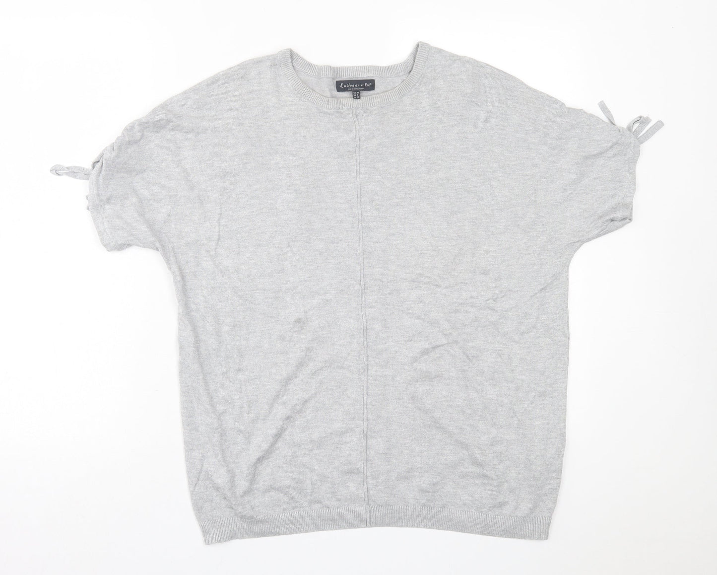 F&F Womens Grey  Viscose Basic T-Shirt Size 10 Crew Neck