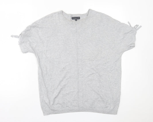 F&F Womens Grey  Viscose Basic T-Shirt Size 10 Crew Neck