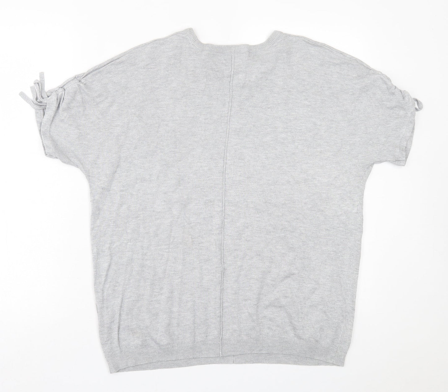 F&F Womens Grey  Viscose Basic T-Shirt Size 10 Crew Neck
