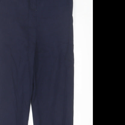 f7f Womens Blue  Polyester Trousers  Size 12 L25 in Regular Hook & Eye