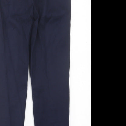f7f Womens Blue  Polyester Trousers  Size 12 L25 in Regular Hook & Eye