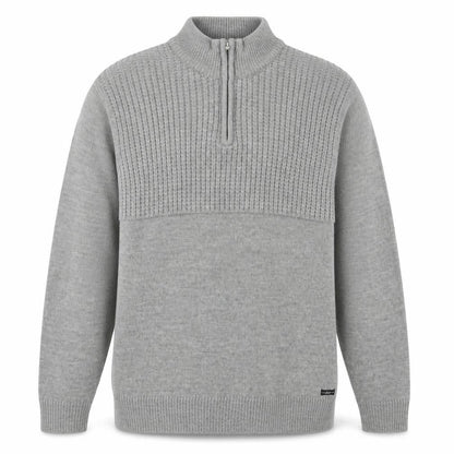 A&J Mens Grey High Neck  Acrylic Pullover Jumper Size 2XL