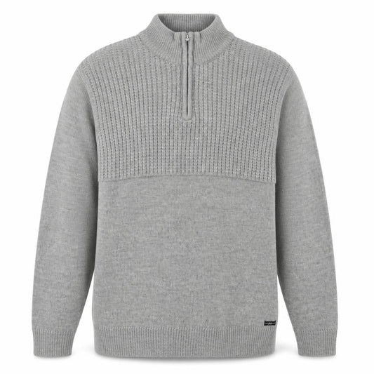 A&J Mens Grey High Neck  Acrylic Pullover Jumper Size 2XL