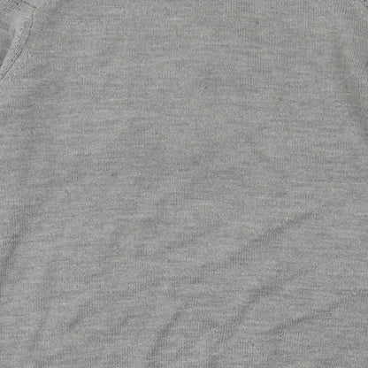 A&J Mens Grey High Neck  Acrylic Pullover Jumper Size 2XL