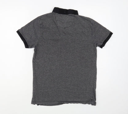 Peter Werth Mens Grey  Cotton  Polo Size XS Collared Button