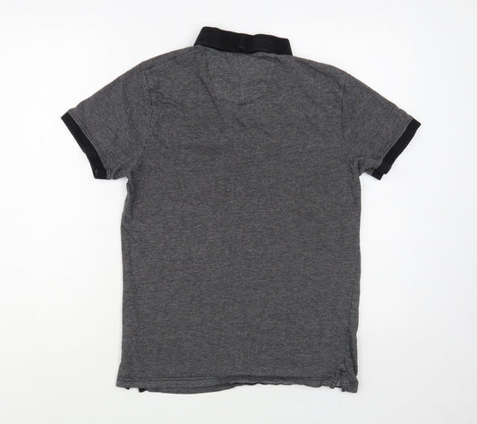 Peter Werth Mens Grey  Cotton  Polo Size XS Collared Button