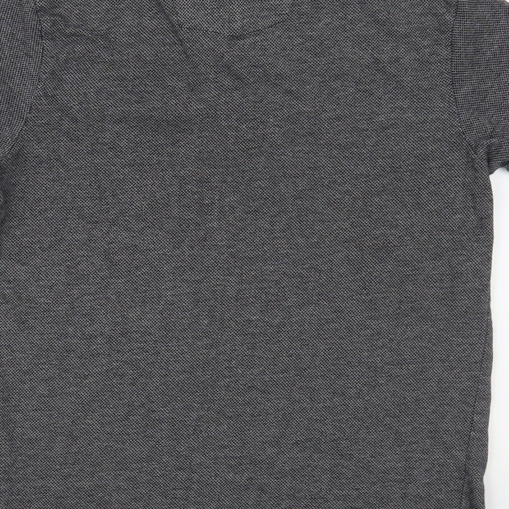 Peter Werth Mens Grey  Cotton  Polo Size XS Collared Button