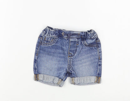 NEXT Baby Blue  Cotton Cropped Jeans Size 0-3 Months  Drawstring
