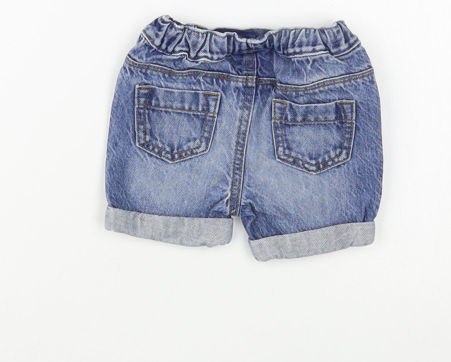 NEXT Baby Blue  Cotton Cropped Jeans Size 0-3 Months  Drawstring