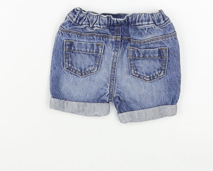 NEXT Baby Blue  Cotton Cropped Jeans Size 0-3 Months  Drawstring