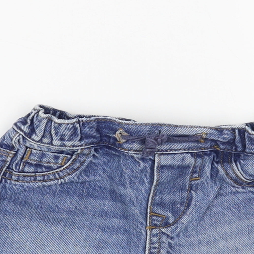 NEXT Baby Blue  Cotton Cropped Jeans Size 0-3 Months  Drawstring
