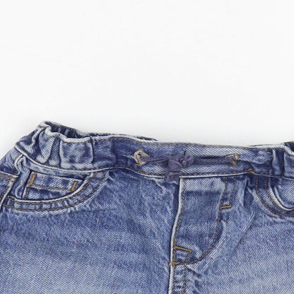 NEXT Baby Blue  Cotton Cropped Jeans Size 0-3 Months  Drawstring