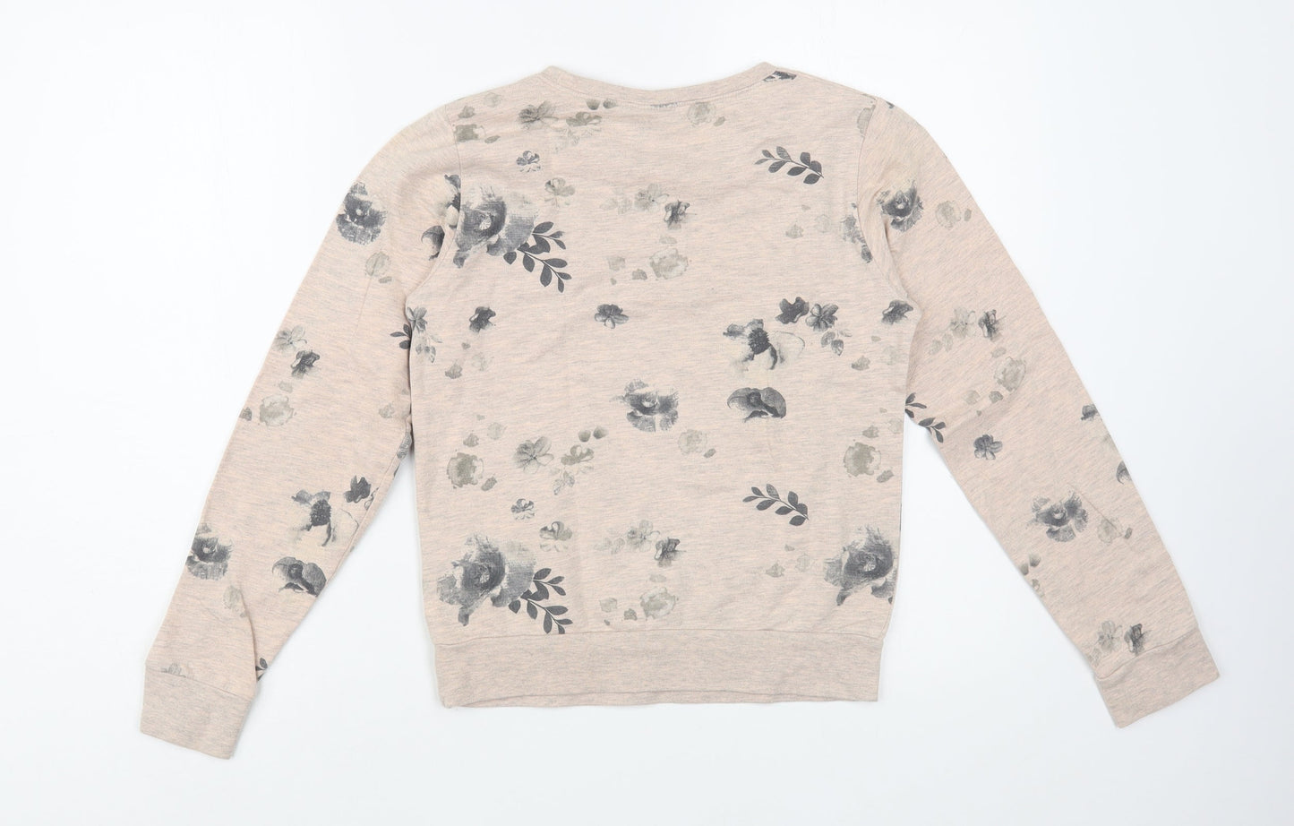 name it Girls Beige Floral Cotton Pullover Sweatshirt Size 11-12 Years  Pullover