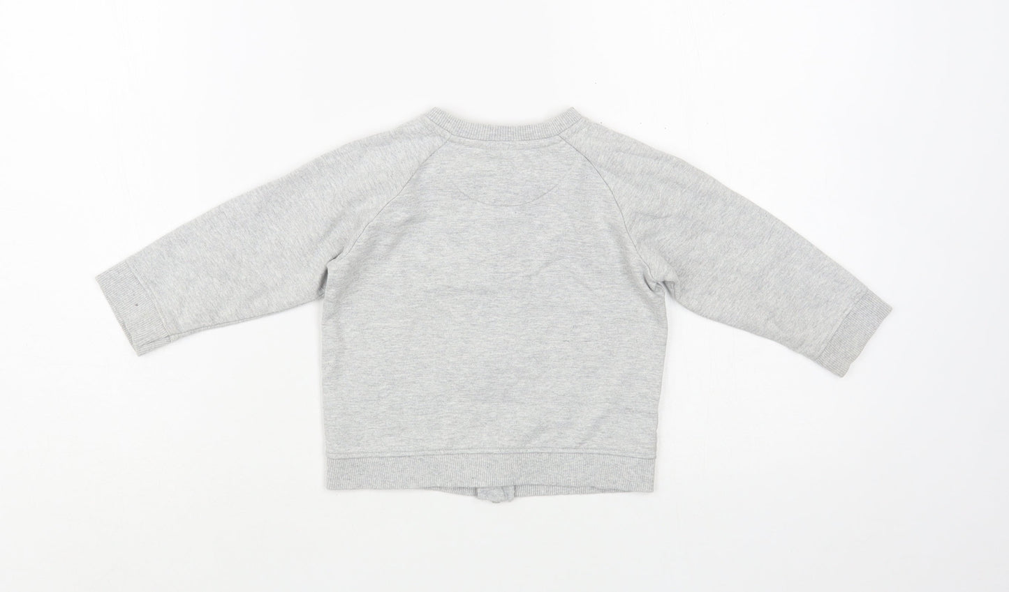 Nutmeg Baby Grey  Cotton Full Zip Jumper Size 12-18 Months  Zip - Cars