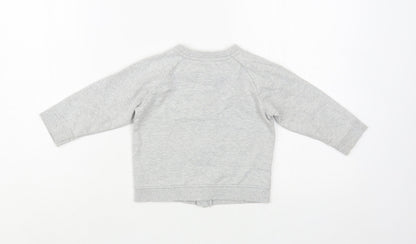 Nutmeg Baby Grey  Cotton Full Zip Jumper Size 12-18 Months  Zip - Cars