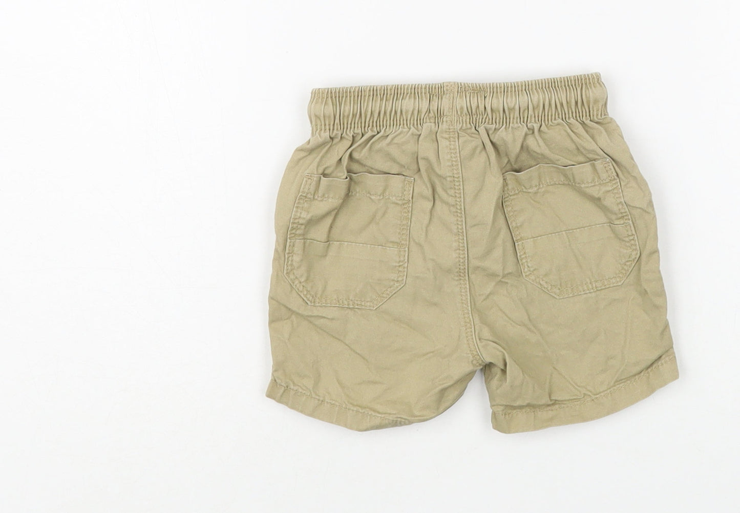 NEXT Baby Beige  Cotton Cropped Trousers Size 9-12 Months  Drawstring