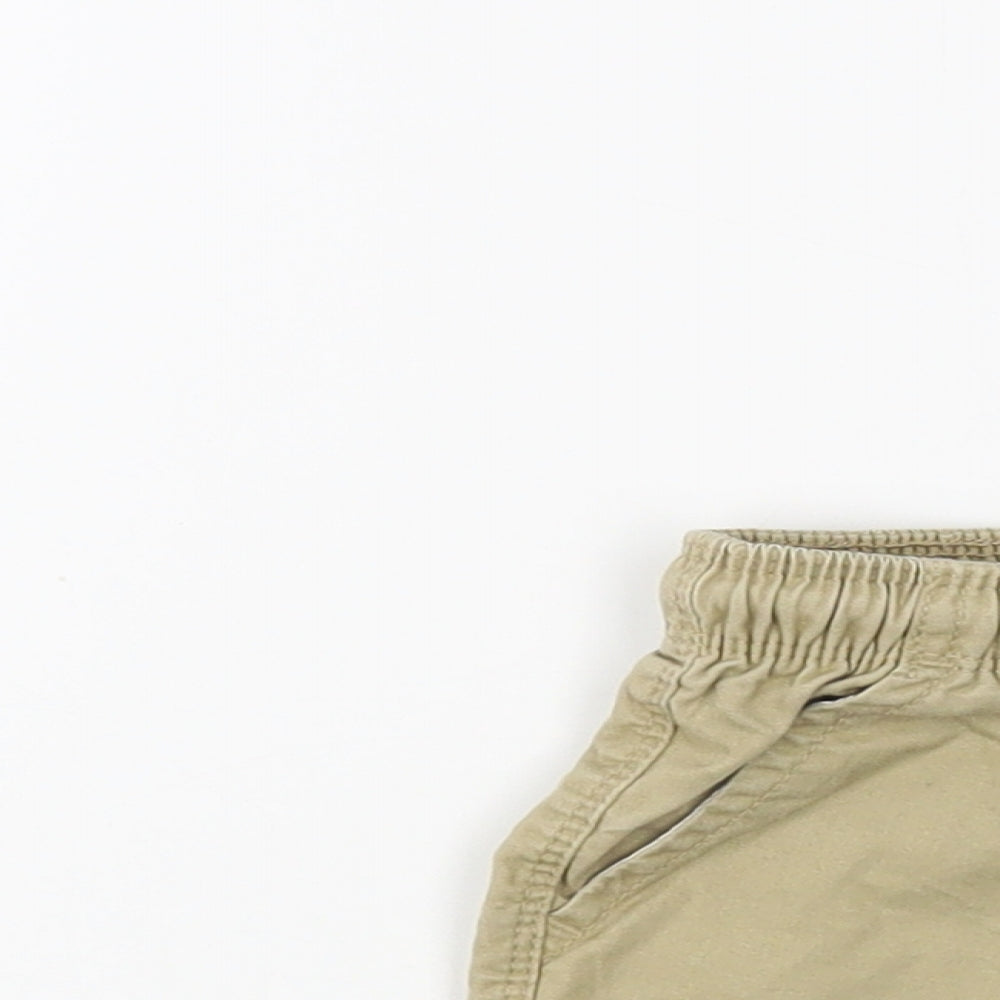 NEXT Baby Beige  Cotton Cropped Trousers Size 9-12 Months  Drawstring