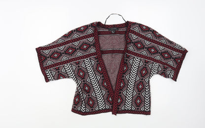 Atmosphere Womens Pink V-Neck Geometric Acrylic Cardigan Jumper Size M