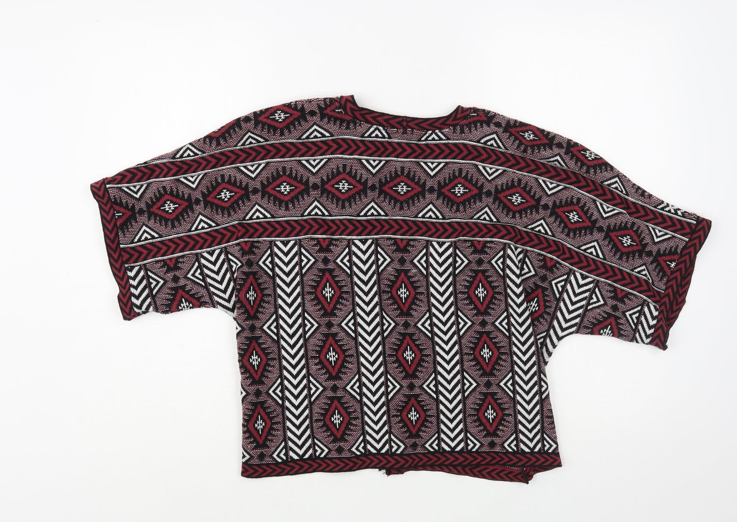 Atmosphere Womens Pink V-Neck Geometric Acrylic Cardigan Jumper Size M