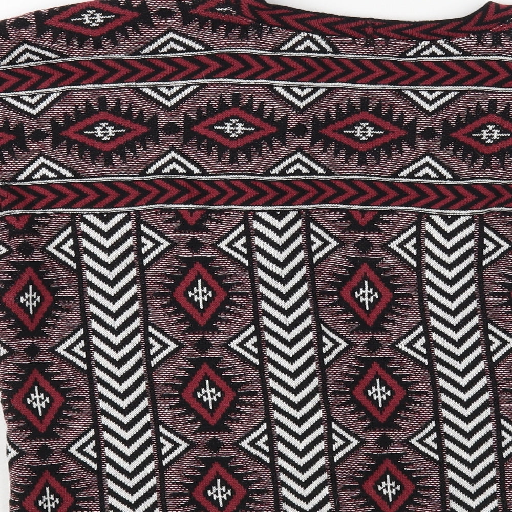 Atmosphere Womens Pink V-Neck Geometric Acrylic Cardigan Jumper Size M