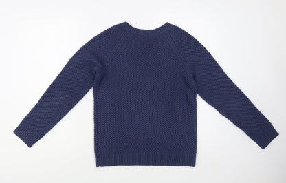 Gap Womens Blue Scoop Neck  Acrylic Pullover Jumper Size M