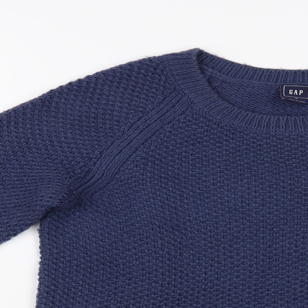 Gap Womens Blue Scoop Neck  Acrylic Pullover Jumper Size M