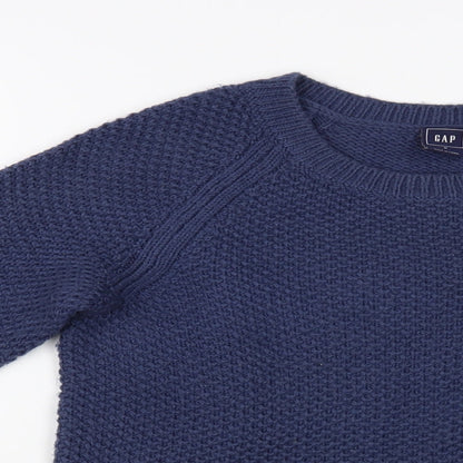 Gap Womens Blue Scoop Neck  Acrylic Pullover Jumper Size M