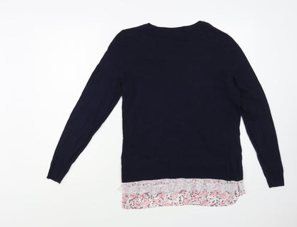 George Womens Blue Boat Neck  Nylon Pullover Jumper Size 10