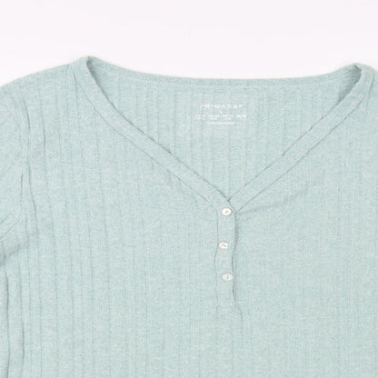 Primark Womens Green V-Neck  Polyester Pullover Jumper Size 14
