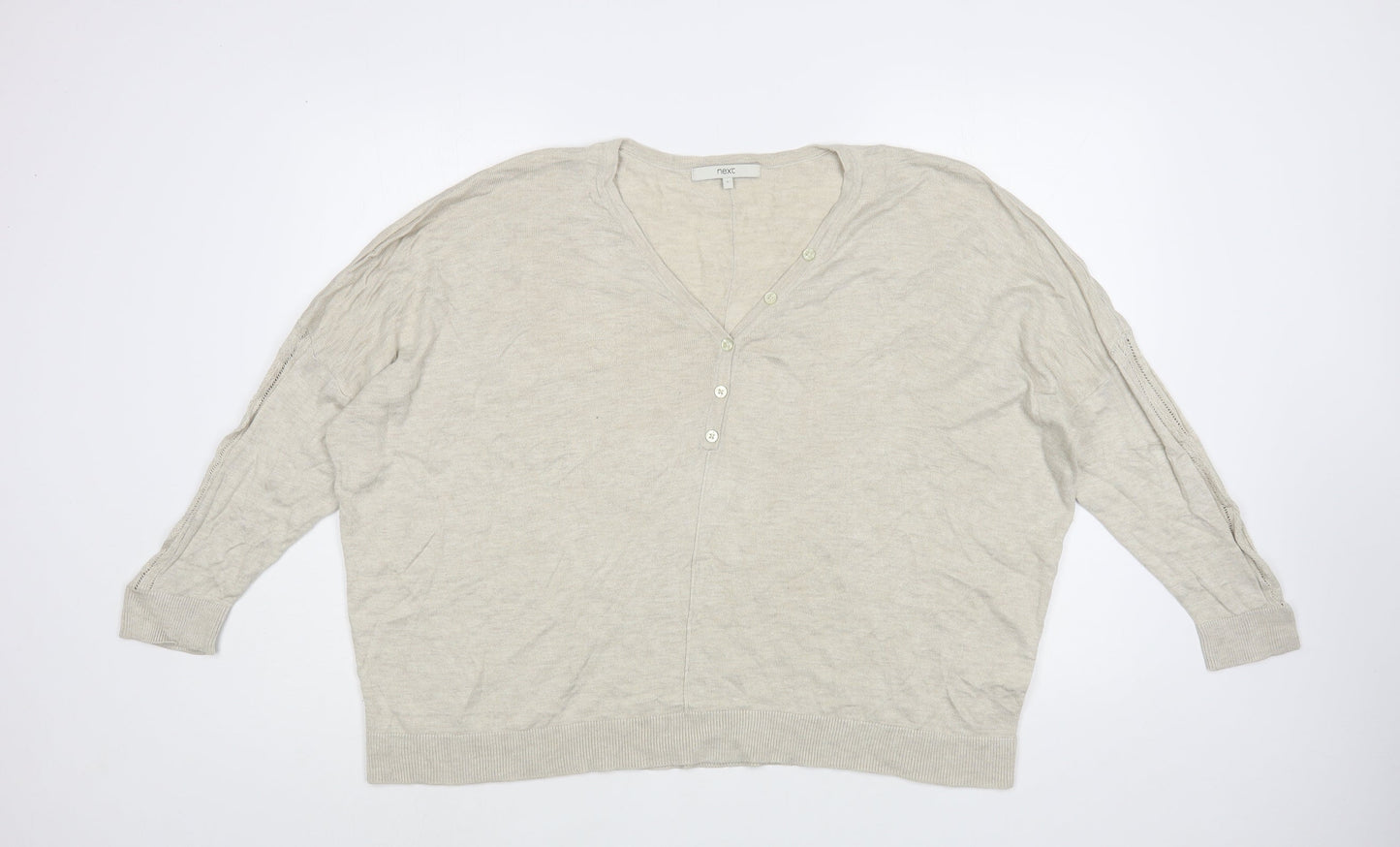 Womens UK Size L NEXT Beige Pullover Jumper
