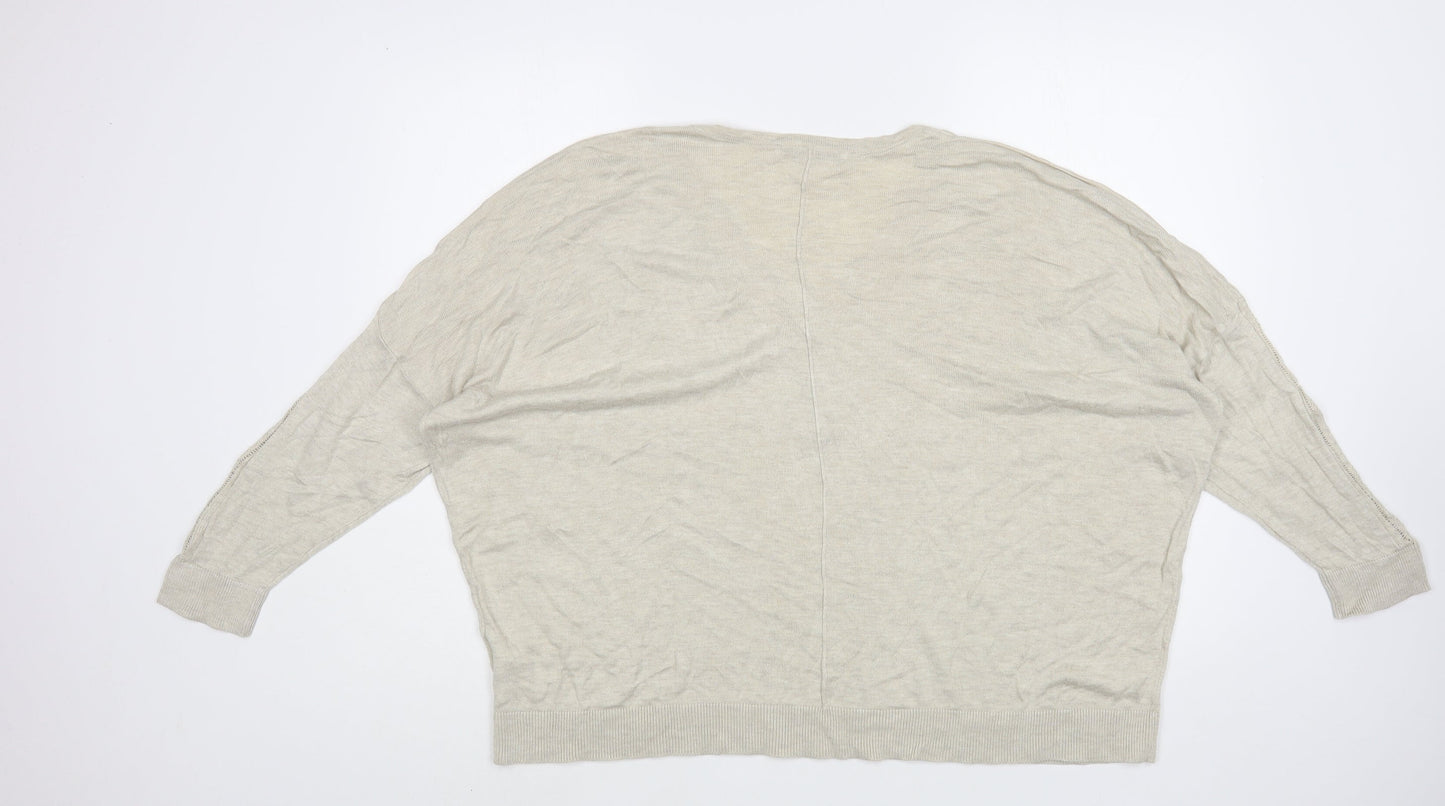 Womens UK Size L NEXT Beige Pullover Jumper