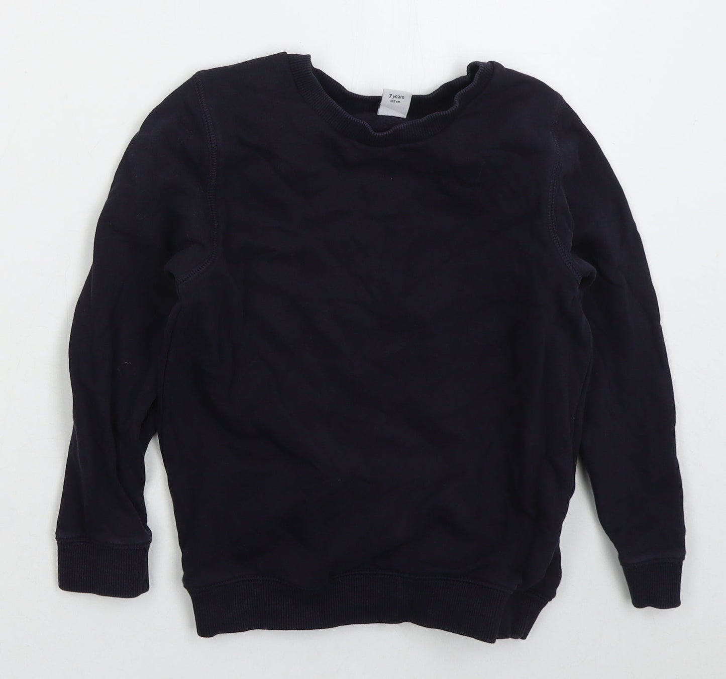 TU Boys Blue  Cotton Pullover Sweatshirt Size 7 Years  Pullover