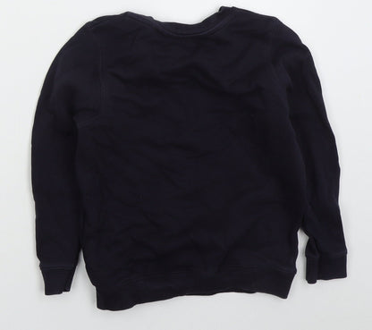 TU Boys Blue  Cotton Pullover Sweatshirt Size 7 Years  Pullover