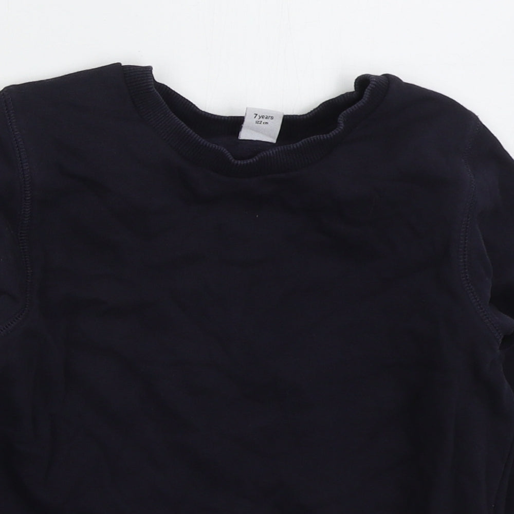 TU Boys Blue  Cotton Pullover Sweatshirt Size 7 Years  Pullover