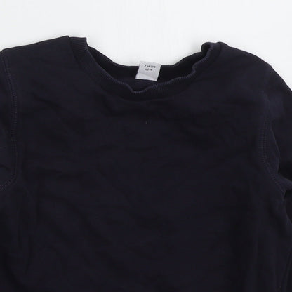 TU Boys Blue  Cotton Pullover Sweatshirt Size 7 Years  Pullover
