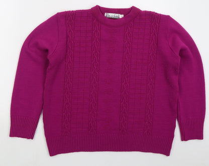 Womens UK Size M Pure & Natural Pink Pullover Jumper