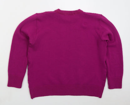 Womens UK Size M Pure & Natural Pink Pullover Jumper