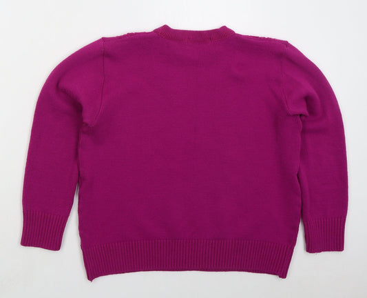 Womens UK Size M Pure & Natural Pink Pullover Jumper