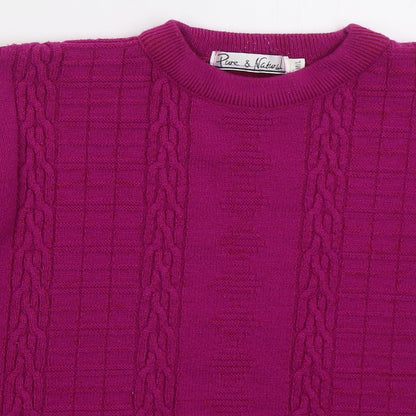Womens UK Size M Pure & Natural Pink Pullover Jumper