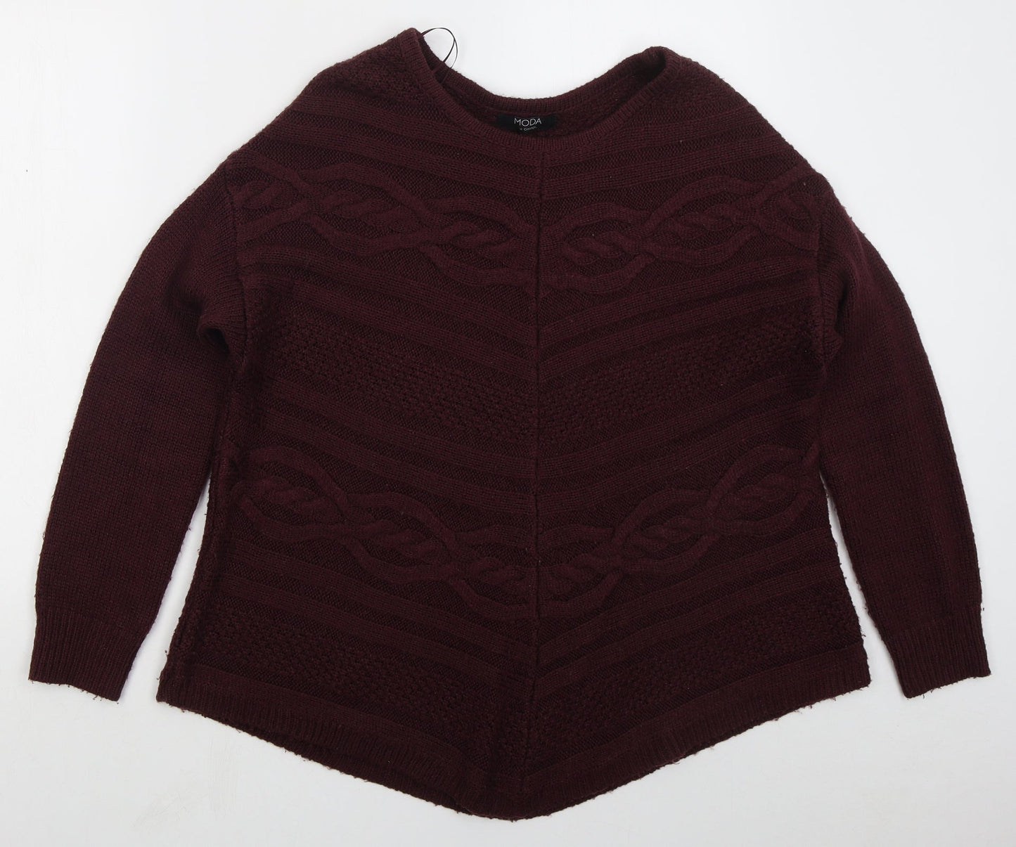 George Womens Red Crew Neck  Acrylic Pullover Jumper Size 10   - Burgundy