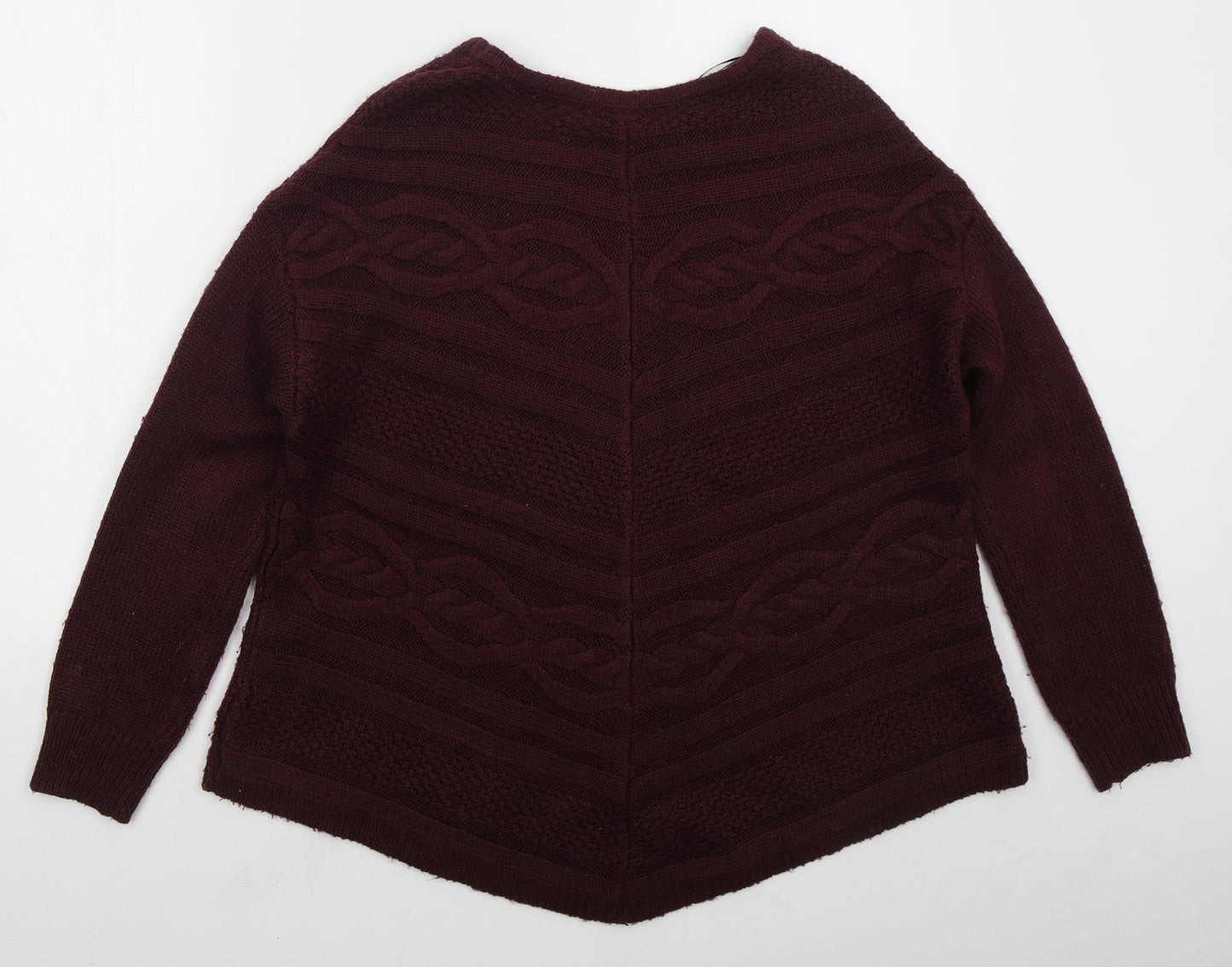 George Womens Red Crew Neck  Acrylic Pullover Jumper Size 10   - Burgundy