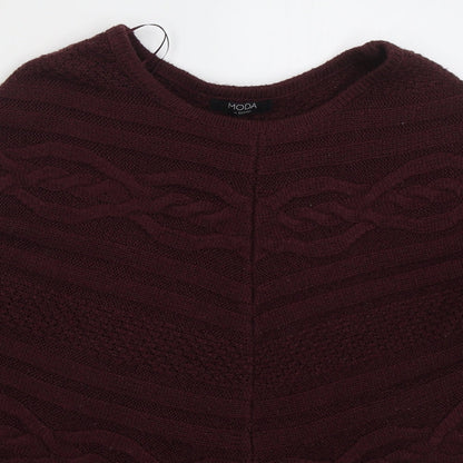 George Womens Red Crew Neck  Acrylic Pullover Jumper Size 10   - Burgundy