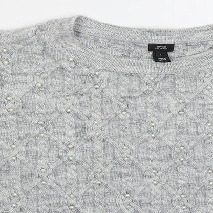 Womens UK Size L River Island Grey Pullover Jumper