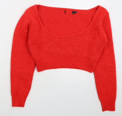 Womens UK Size S PRETTYLITTLETHING Red Pullover Jumper